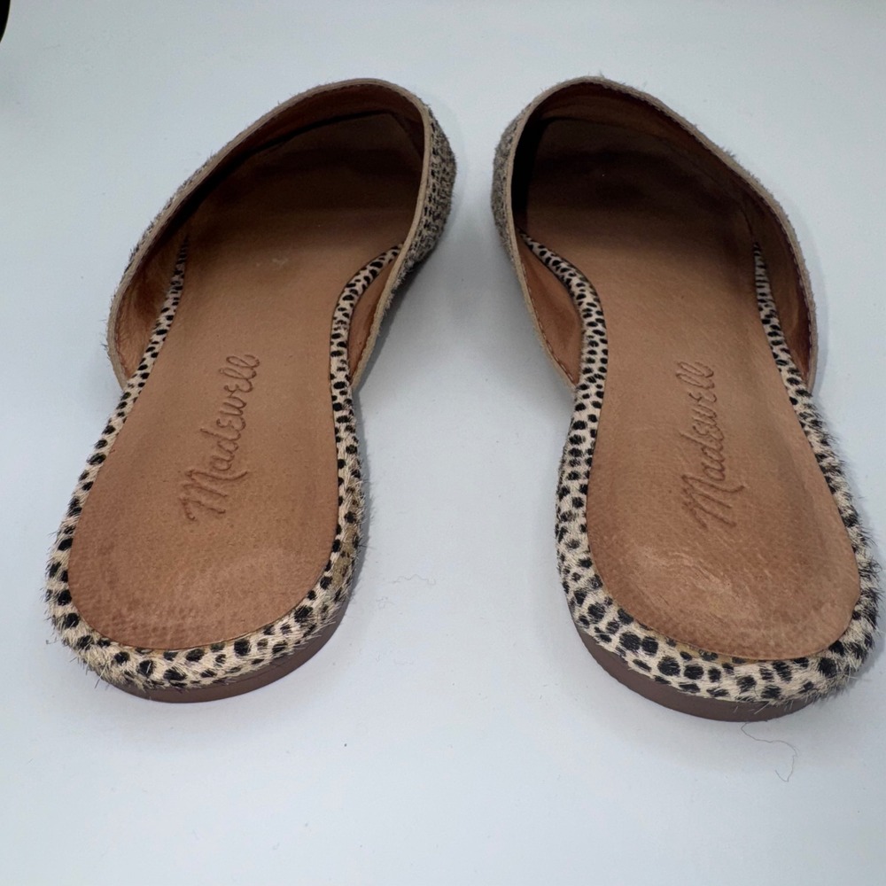 Madewell Remi Loafers Women's 6.5 Pointed Toe Calf Hair Mules Flats Cheetah - Picture 7 of 12